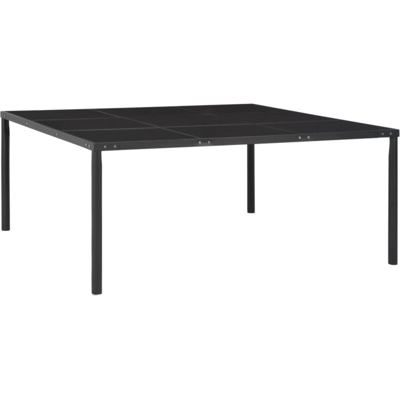 Vidaxl - Table de jardin Noir 170x170x74,5 cm Acier et verre