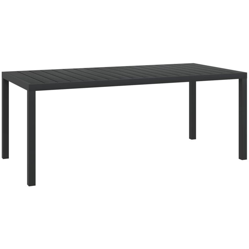 Doc&et² - Table de jardin Noir 185 x 90 x 74 cm Aluminium et wpc - Noir