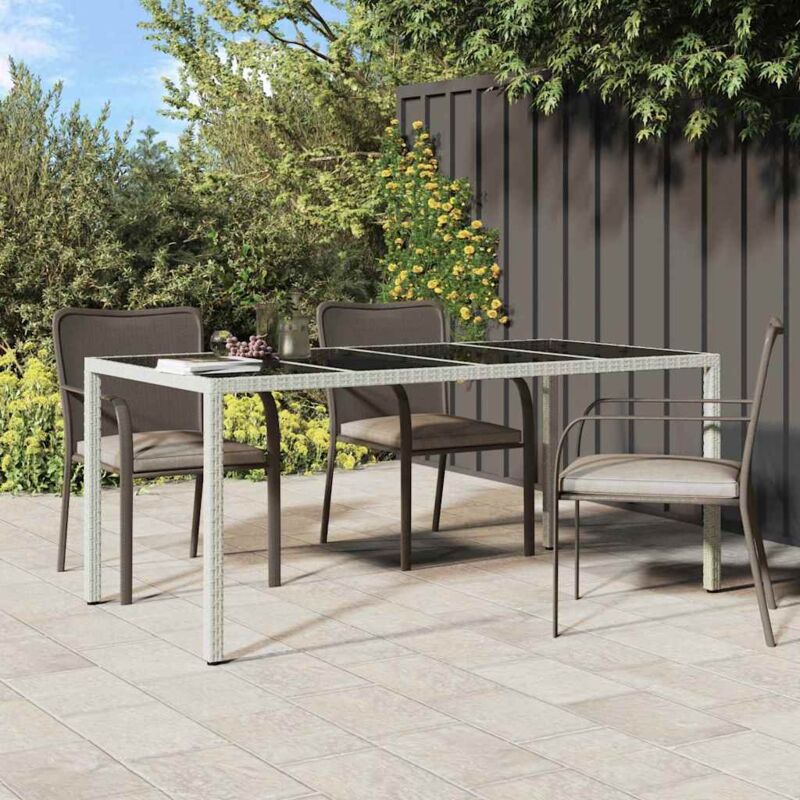 Vidaxl - Table de jardin pour repas Blanc 190 x 90 x 75 cm Poly rotin
