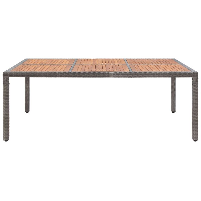 Vidaxl - Table de jardin Gris 200x150x74 cm Résine tressée et acacia