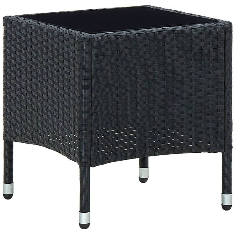 Table de jardin Noir 40x40x45 cm Resine tressee