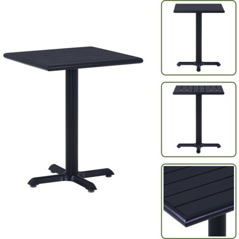 Table de jardin Noir 60x60x75 cm - Table De Jardin - Table Extérieure - Mobilier De Jardin - Table Noire - Table Rectangulaire