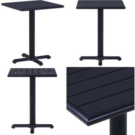 Table de jardin Noir 60x60x75 cm - Table De Jardin - Table Extérieure - Mobilier De Jardin - Table Noire - Table Rectangulaire - Home & Living