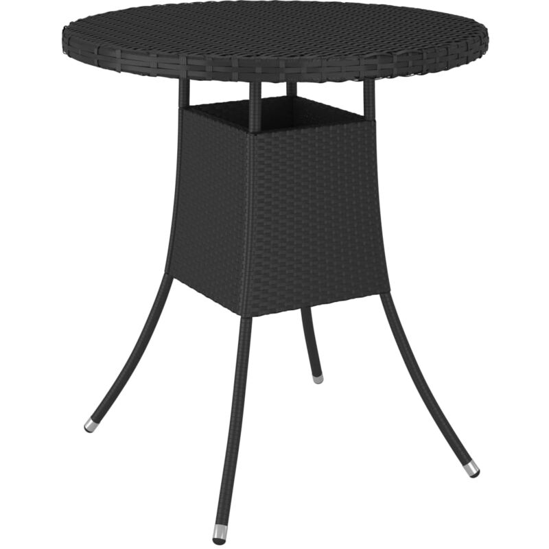 Table de jardin Noir 70x70x73 cm Résine tressée