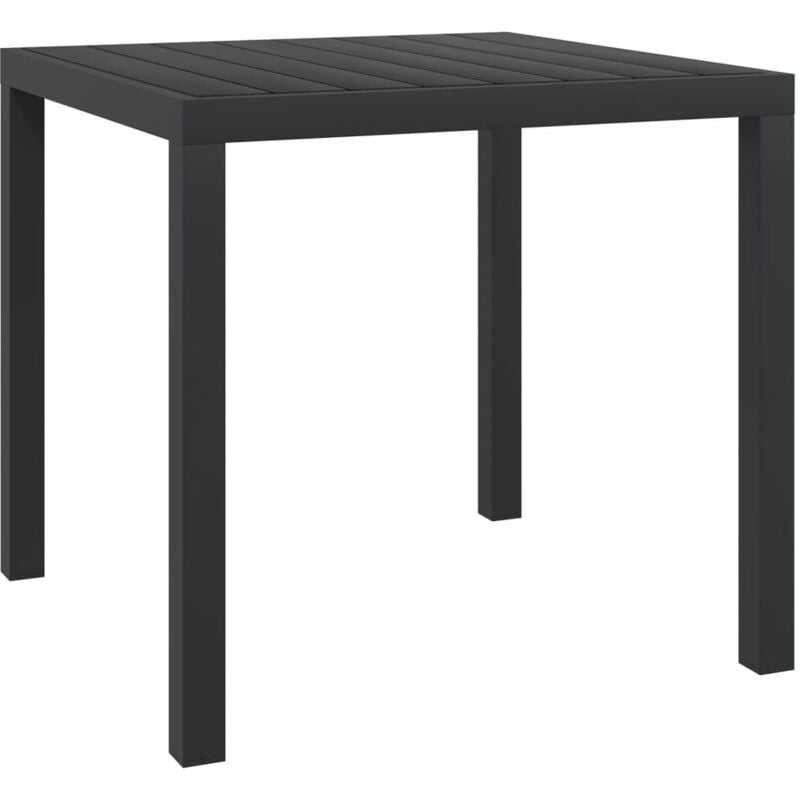 Doc&et² - Table de jardin Noir 80 x 80 x 74 cm Aluminium et wpc - Noir