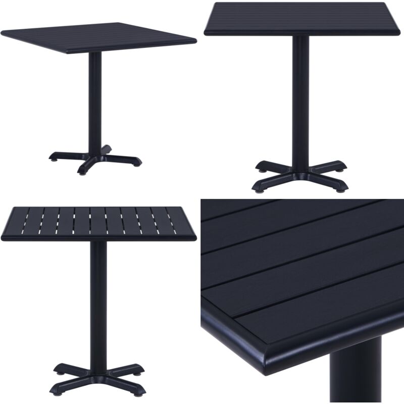 Table de jardin Noir 80x80x75 cm - Table De Jardin - Table Extérieure - Mobilier De Jardin - Table Ronde - Table Noire - Home & Living
