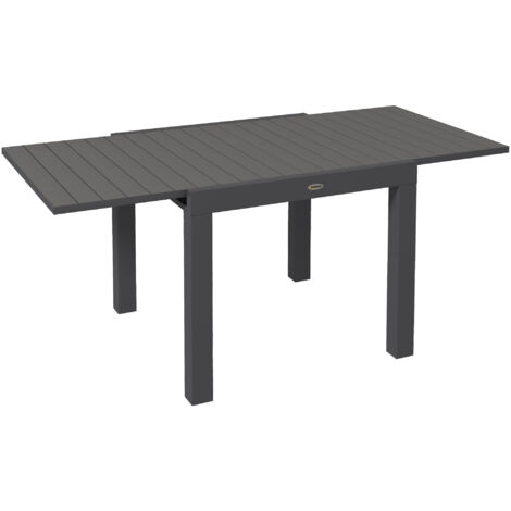 Table de jardin Outsunny extensible 6 personnes aluminium gris 81/162x80x75 cm charge 70 kg jardin balcon