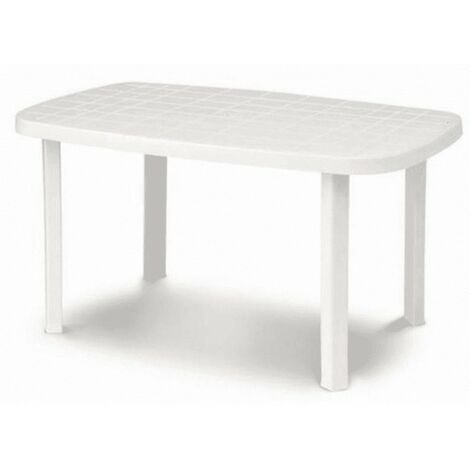 Table de jardin ovale en résine blanche Otello 140x80x72 cm
