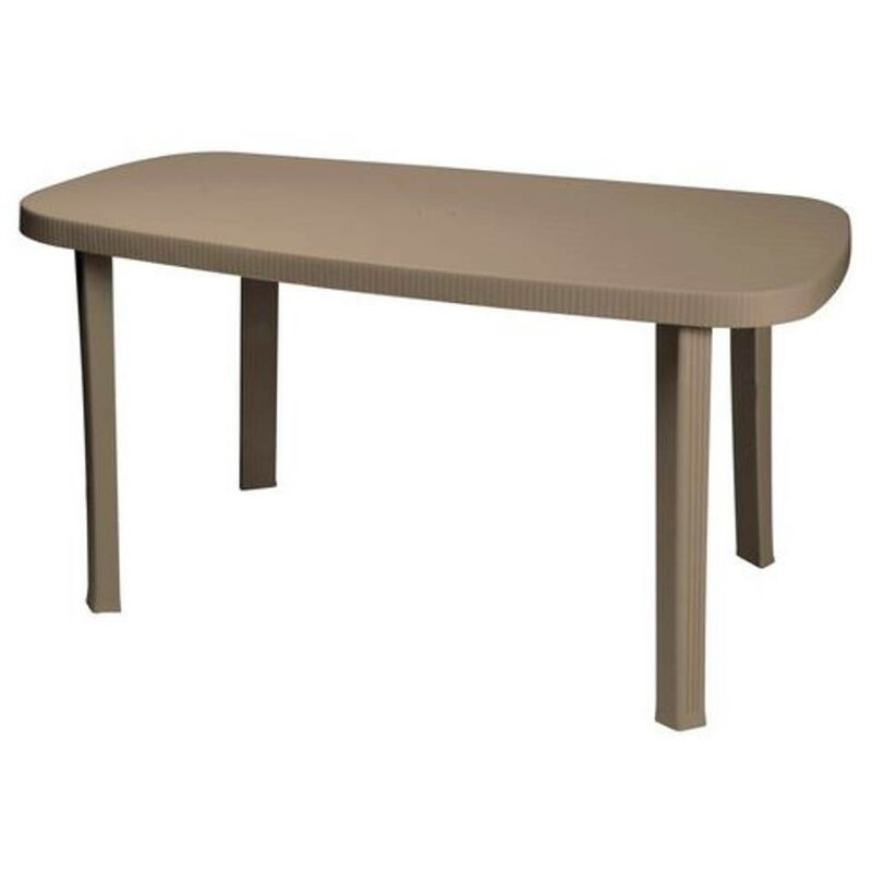 Iperbriko - Table de jardin ovale en résine gris tourterelle Otello 140x80x72 cm