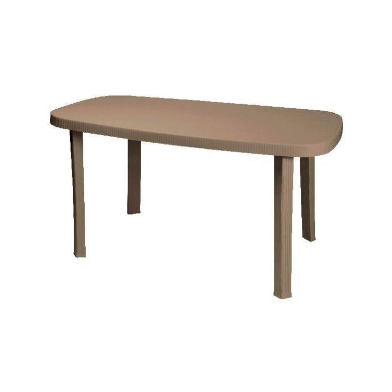 AUTRES Table de jardin ovale en résine gris tourterelle Otello 140x80x72 cm