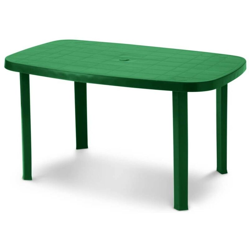 Iperbriko - Table de jardin résine ovale verte Otello 140x80x72 cm
