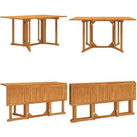 Table de jardin papillon pliante 150x90x75 cm bois massif teck - Table De Jardin - Table Pliante - Table En Teck - Mobilier De Jardin - Meubles De Terrasse - Home & Living
