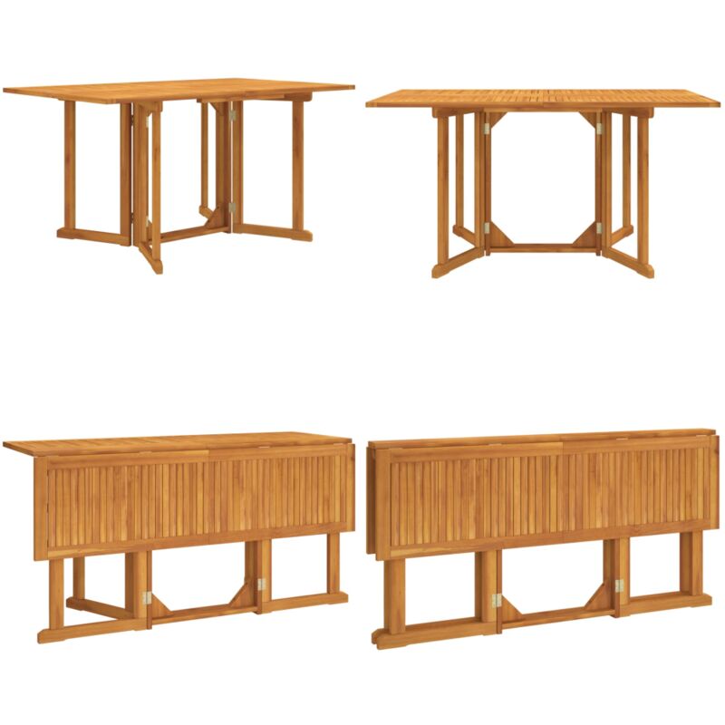 Table de jardin papillon pliante 150x90x75 cm bois massif teck - Table De Jardin - Table Pliante - Table En Teck - Mobilier De Jardin - Meubles De