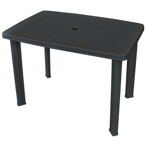 Table de jardin plastique anthracite Bouka 101cm
