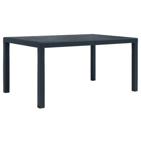 Table de jardin plastique anthracite Terdi 150cm