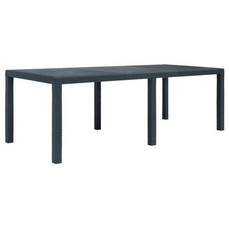 Table de jardin plastique anthracite Terdi 220cm