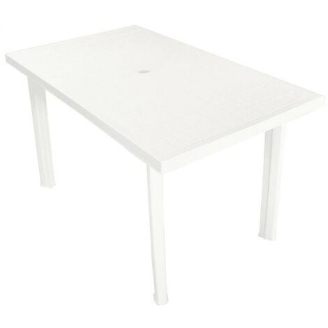 Table de jardin plastique blanc Bouka 126 cm