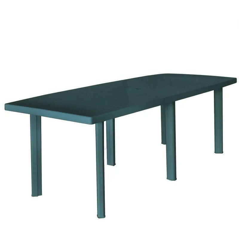 Table de jardin plastique vert Bouka 210 cm