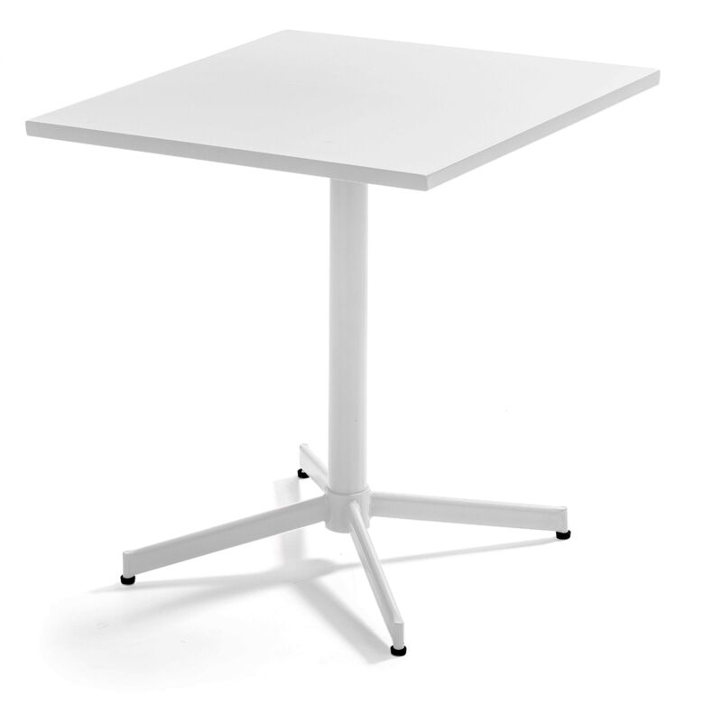 Oviala - Table de terrasse bistro inclinable en acier blanc - Palavas