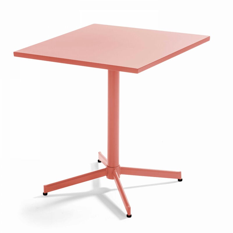 Table de jardin carrée bistro inclinable en acier argile 70cm - Palavas