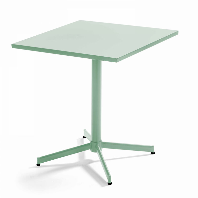 Table de jardin carrée bistro inclinable en acier vert sauge 70cm - Palavas