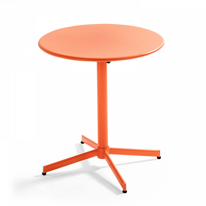Table de jardin ronde bistro inclinable en acier orange - Palavas - Orange