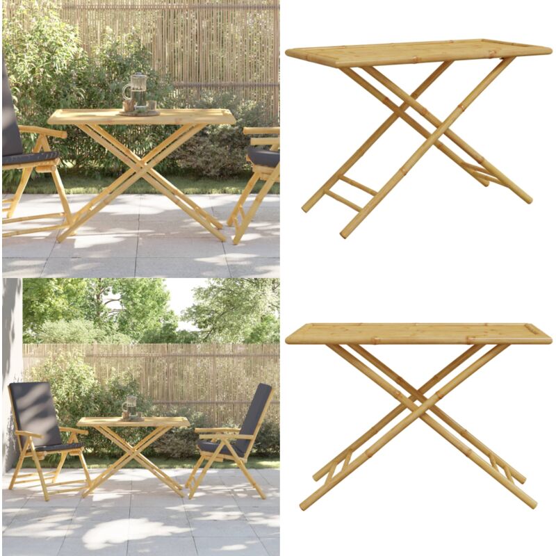 Table de jardin pliable 110x55x75 cm bambou - Table De Jardin Pliable - Table En Bambou - Mobilier De Jardin - Table Extérieure - Table D'appoint