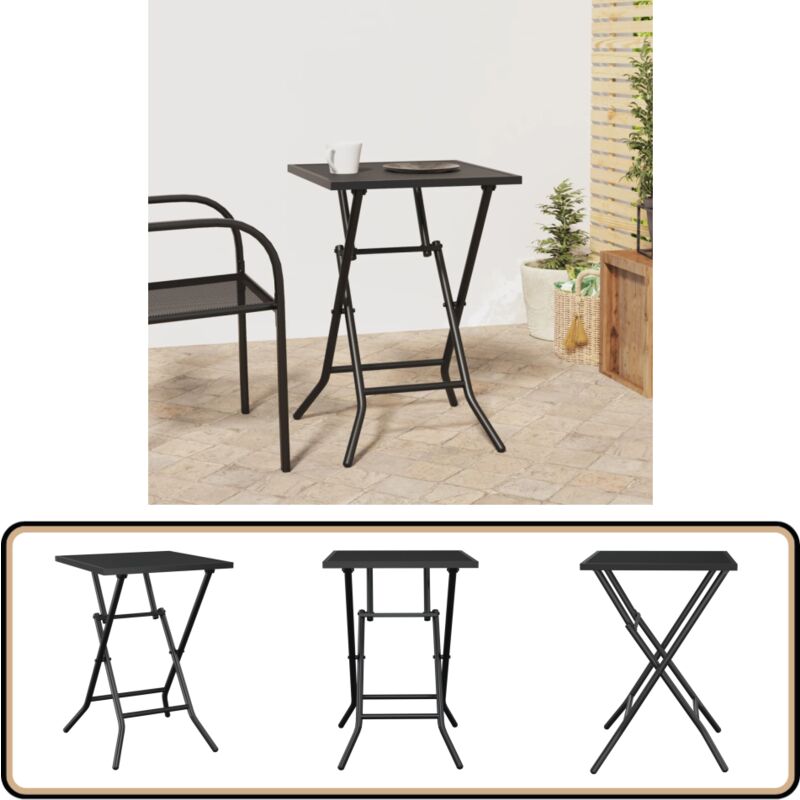 Table de jardin pliable anthracite 50x50x72 cm maille d'acier - Table De Jardin Pliable - Table D'extérieur - Mobilier De Jardin - Table En Maille