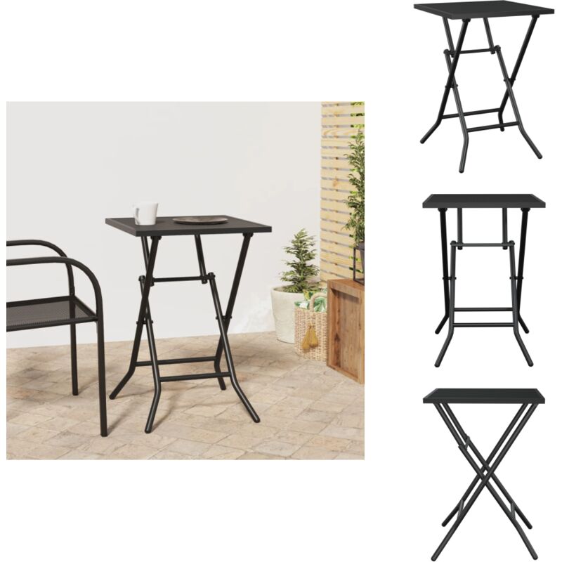 Table de jardin pliable anthracite 50x50x72 cm maille d'acier - Table De Jardin Pliable - Table D'extérieur - Mobilier De Jardin - Table En Maille