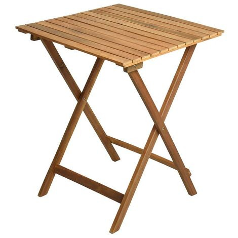 Table de jardin pliable en bois d'acacia 60 x 60 x 74 cm