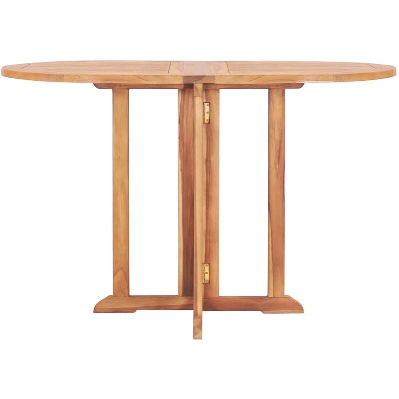 Table de jardin pliable Table d'appoint, Table de Balcon, papillon 120x70x75 cm Bois teck solide OIB1968E - Brun