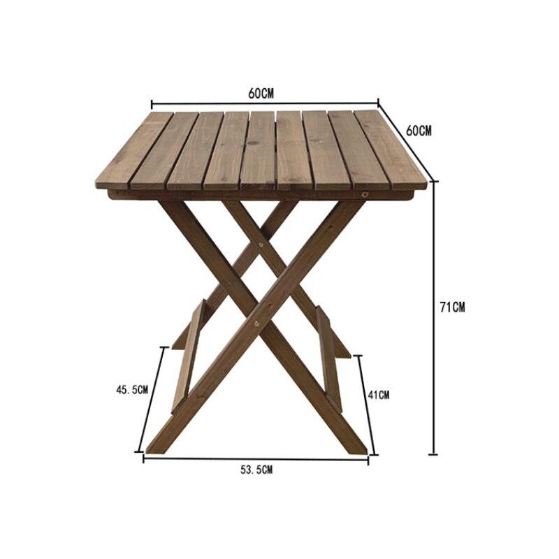 Table de jardin pliable Table de jardin portable en bois pour l'extérieur 606071cm