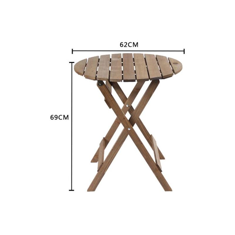 Table de jardin pliable Table d'extérieur portative Loisirs en bois 6269cm