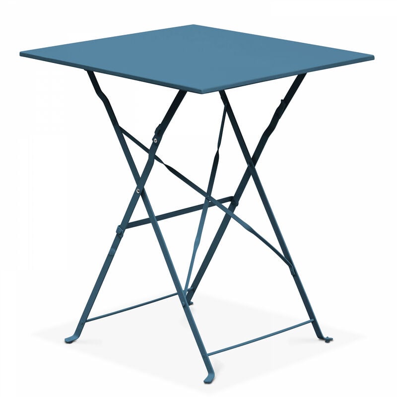 Table pliante acier bleu pacific - Bleu