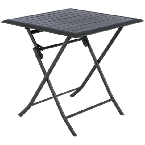 HESPERIDE Table de jardin pliante carrée Azua graphite 2 places en aluminium traité époxy - Hespéride