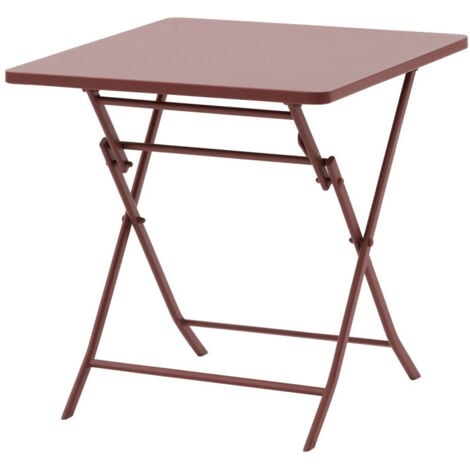 HESPERIDE Table de jardin pliante carrée Greensboro lie de vin 2 places en acier - Hespéride