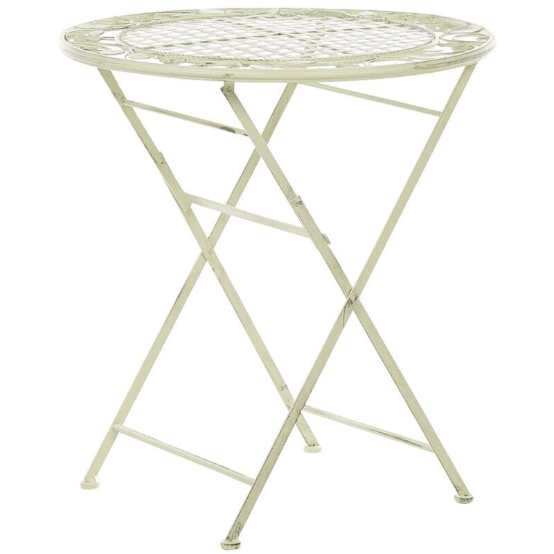 Petite Table Bistrot Ronde 70 cm Pliante pour Jardin Terrasse ou Balcon au Style Traditionnel et Provençal Beliani
