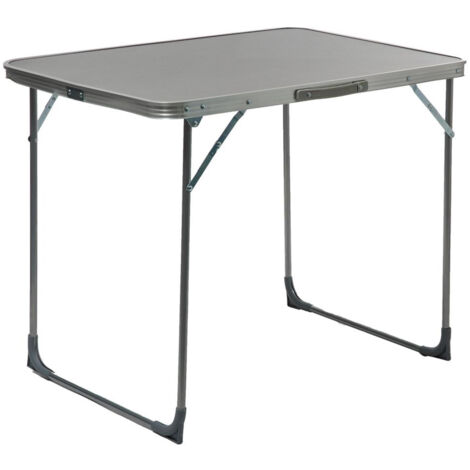 Table de jardin pliante en aluminium coloris gris, bleu - Longueur 80 x Profondeur 60 x Hauteur 70 cm