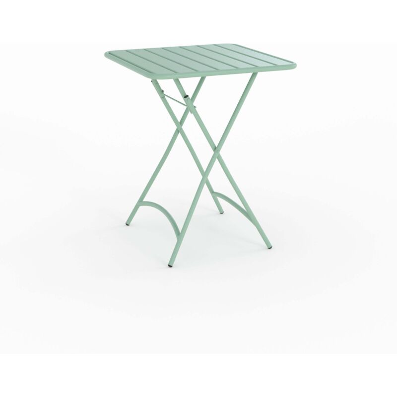 Rendez-vous Déco - Table de jardin pliante en métal vert clair 2 personnes - yumi