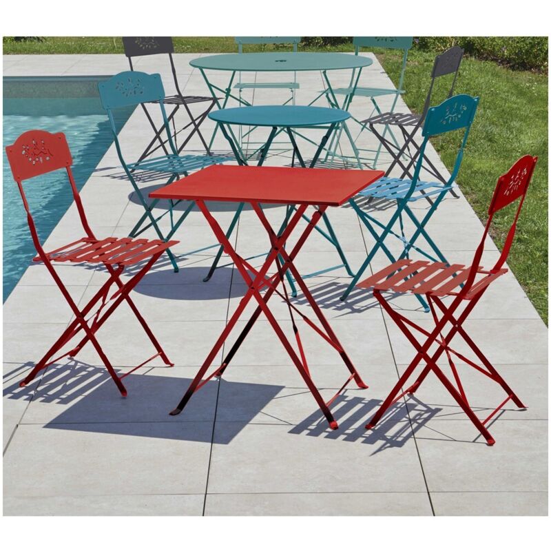 Ozalide - Table de jardin pliante - 2 places - bordeaux - florence