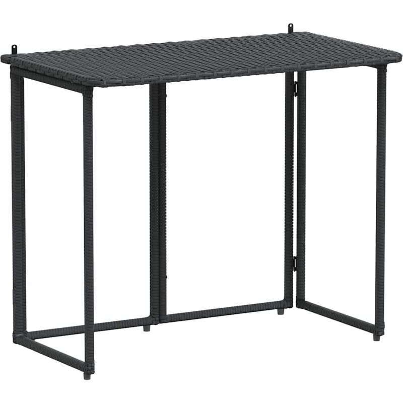 Vidaxl - Table de jardin pliante noir 90 x 51 x 75 cm polyrotin