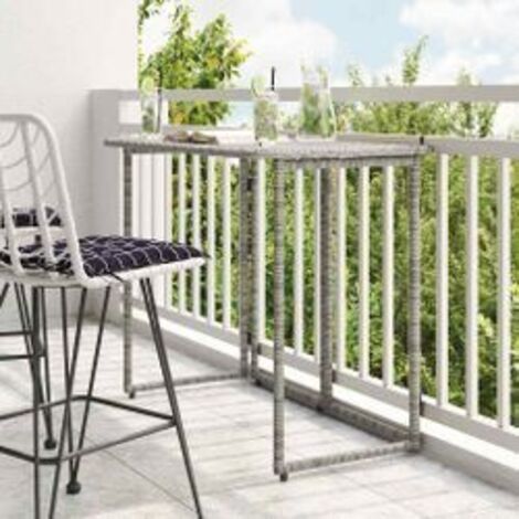 Table de jardin pliante gris 90 x 51x75 polyrotin