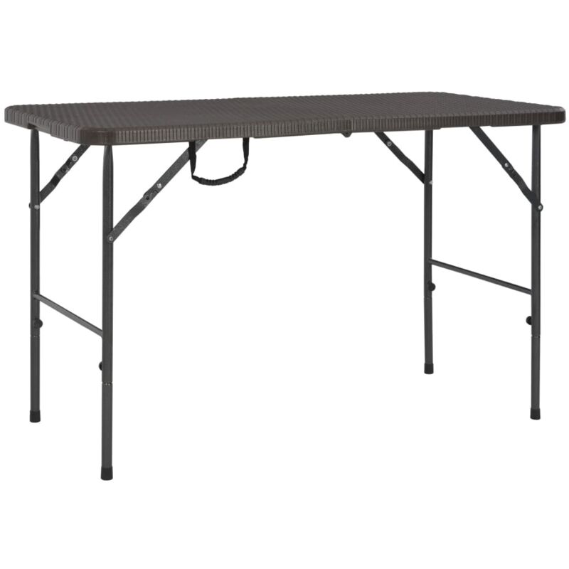 Table de jardin pliante Marron 120x60x74cm PEHD Aspect de rotin