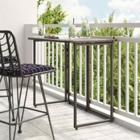Table de jardin pliante marron 90 x 51x75 polyrotin
