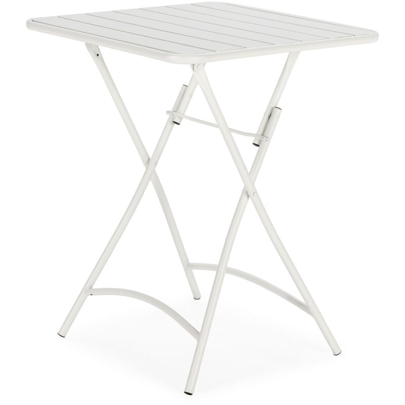 Vs Venta-stock - Table de jardin pliante Perla en métal blanc