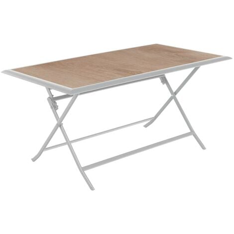 HESPERIDE Table de jardin pliante rectangulaire Azua houblon & blanc 6 places en aluminium traité époxy - Hespéride
