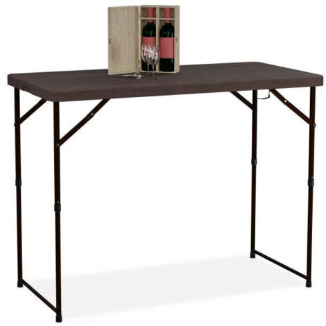 Table de jardin pliante, réglable en hauteur