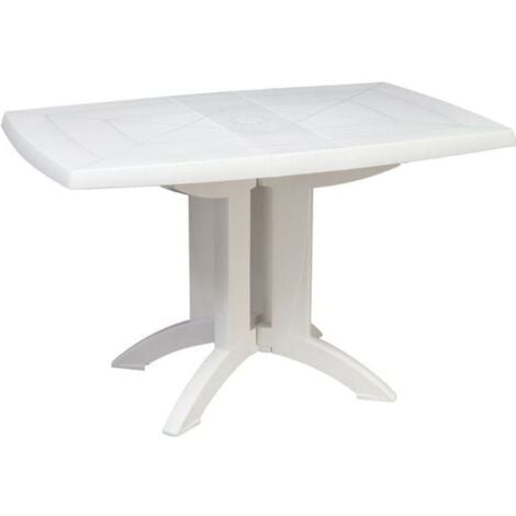Table de jardin pliante VEGA en résine - GROSFILLEX - 118 x 77 cm Blanc