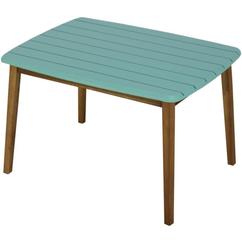Table de jardin pour enfant en acacia bleu turquoise L.80 cm - gozo de mylia