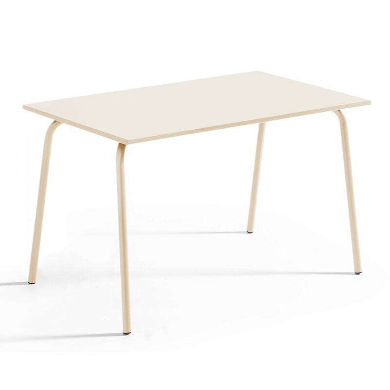 Oviala - Table de jardin en acier 120 x 70 cm ivoire - Palavas